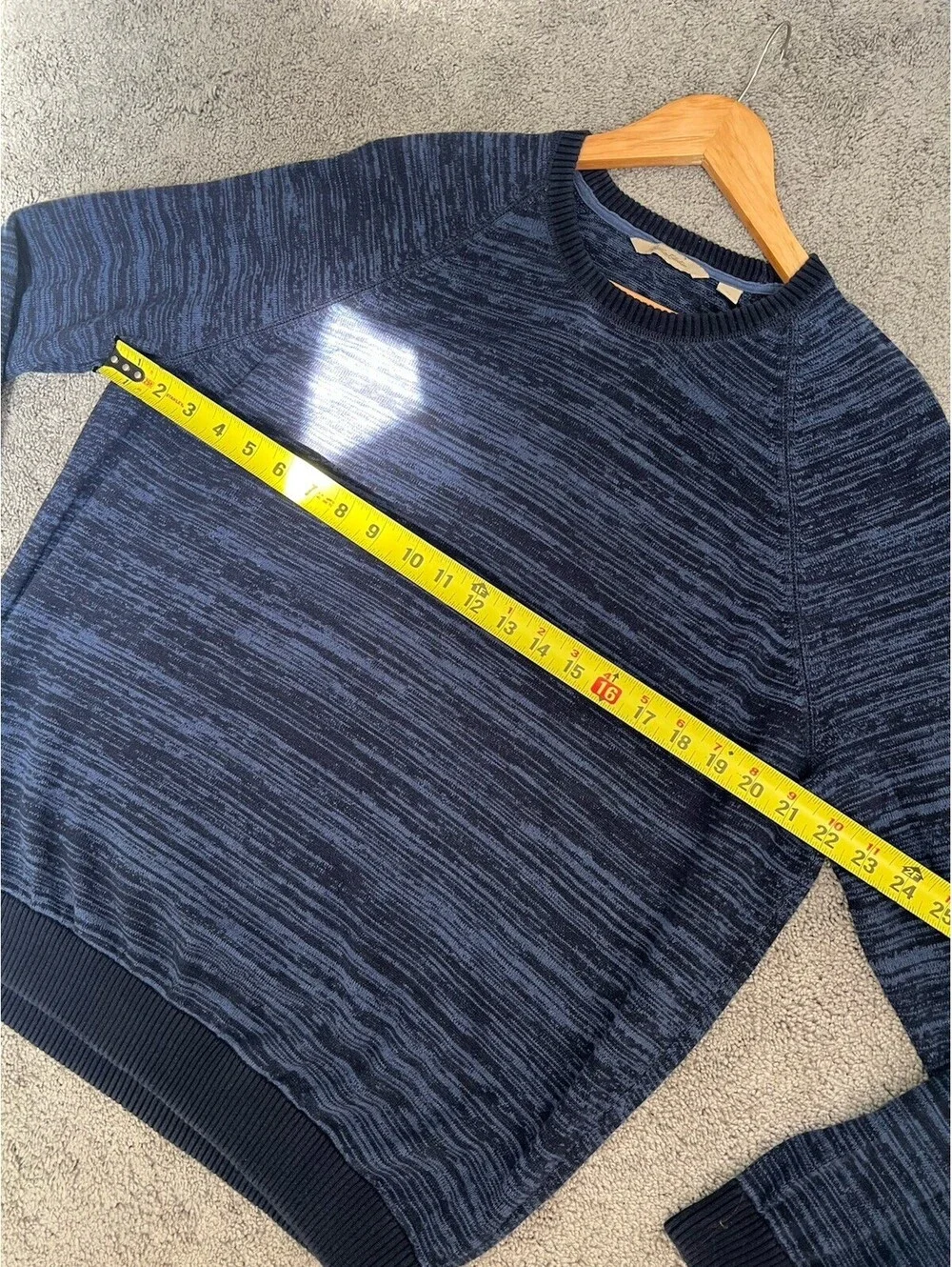 Paradise Collection Sweater Pullover Crew Neck Striped Knit Blue/Black Men’s L